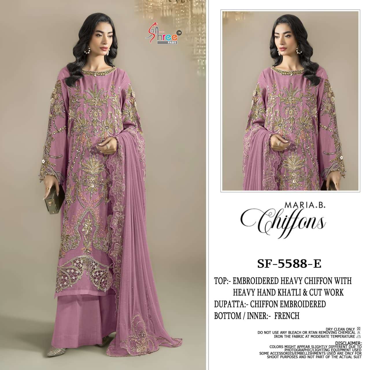 SHREE FABS SF 5588 COLOR CHIFFON KHATLI WORK DRESS FESTIVE WEDDING CELEBRATIONS